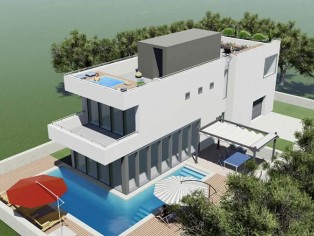 Modern villa with swimming pool near Zadar